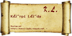 Kárpi Léda névjegykártya